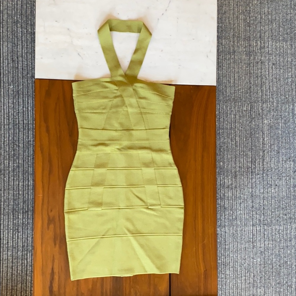Herve Leger Halter Mini Dress (Small)